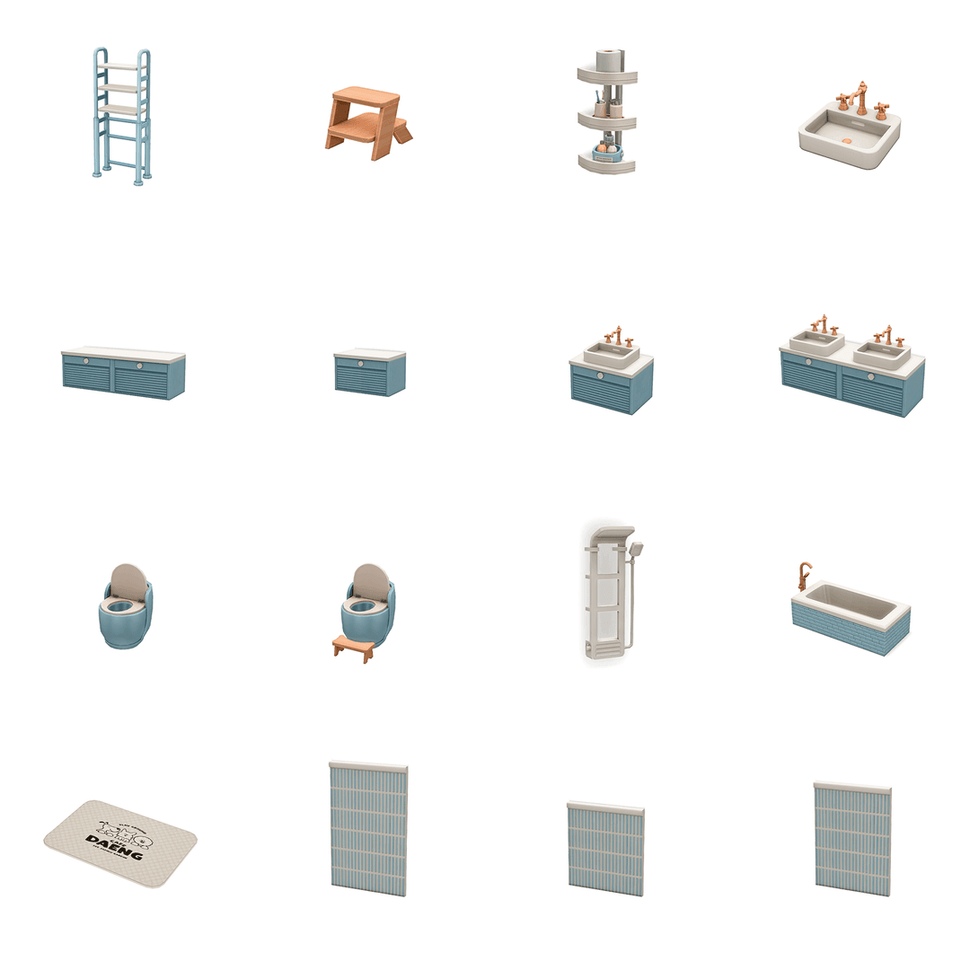 Галерея мода Набор для ванной Semi-Open Bathroom #2